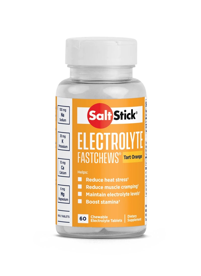 Saltstick Electrolyte  Fastchews Orange 60 Chewable Electrolyte Tablets