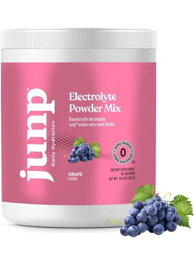 JUNP Hydration Electrolyte Powder, Electrolytes Drink Mix Supplement, Zero Calories Sugar and Carbs, Kosher, Grape Flavor, 90 Servings