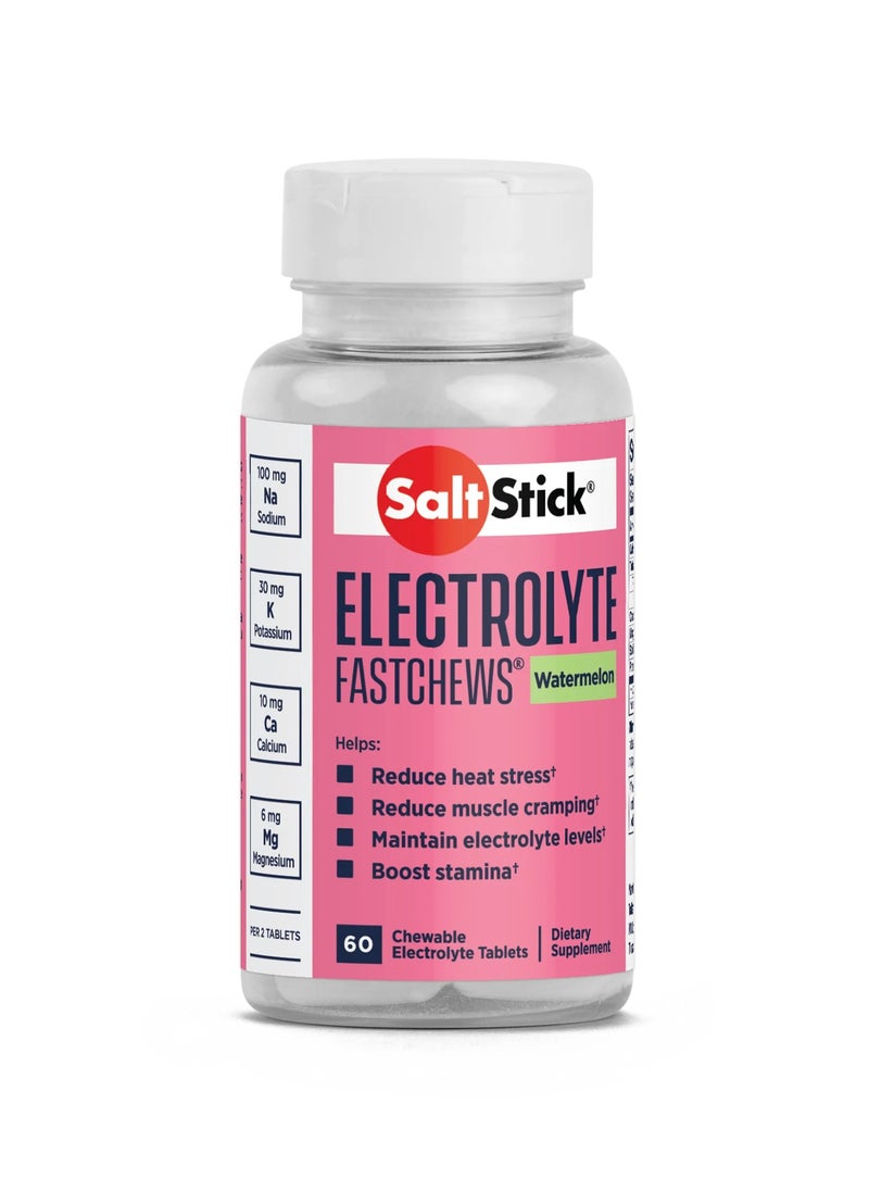 Saltstick Electrolyte  Fastchews Watermelon 60 Chewable Electrolyte Tablets