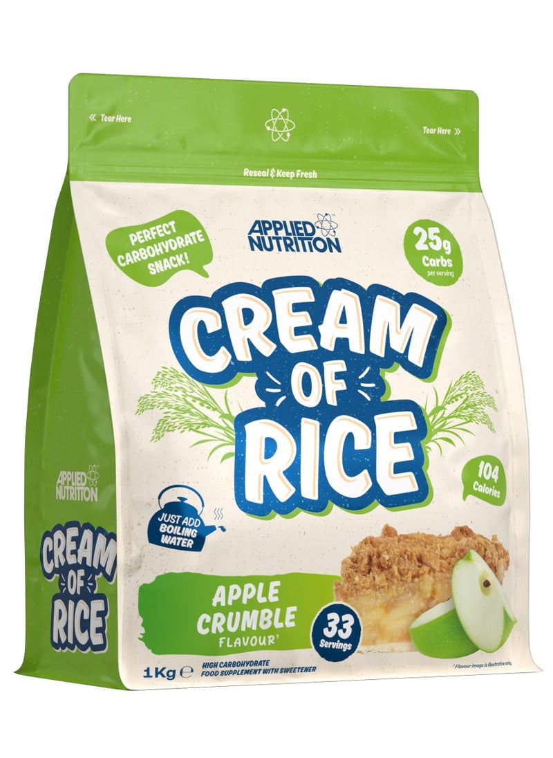 Applied Nutrition Cream of Rice 1kg Apple Crumble Flavor - Perfect Carbohydrate Snack