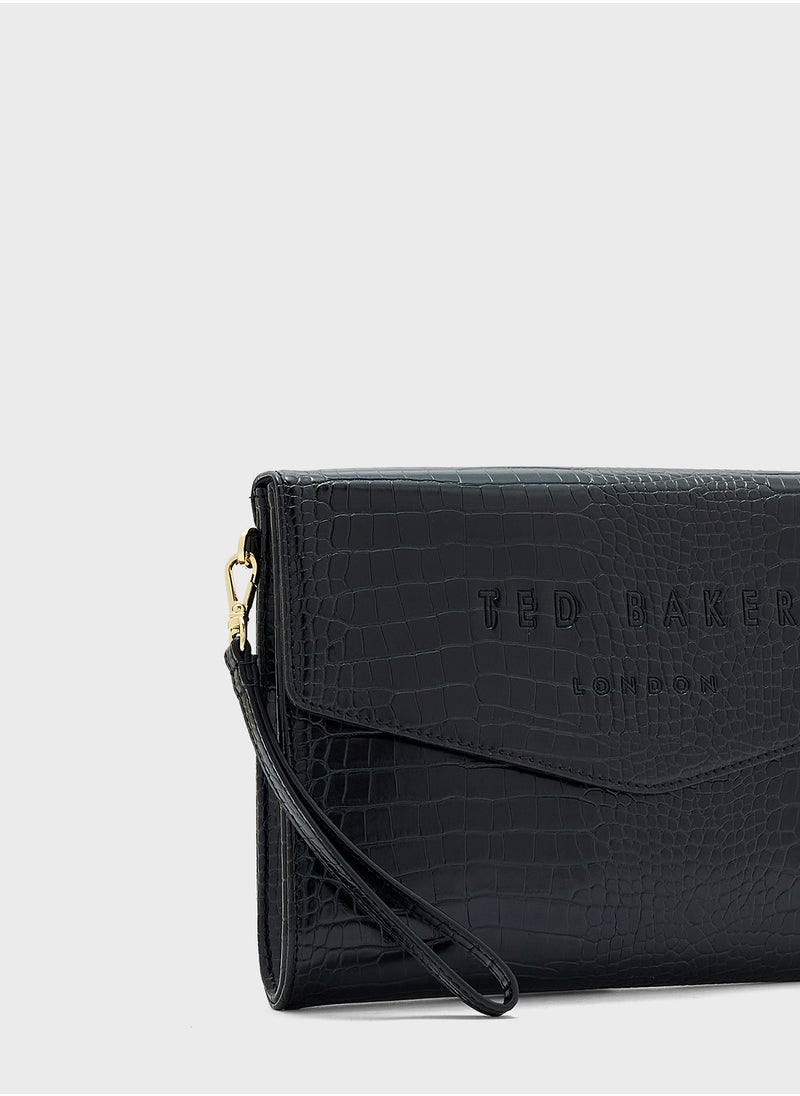 Crocey Croc Effect Envelope Pouch