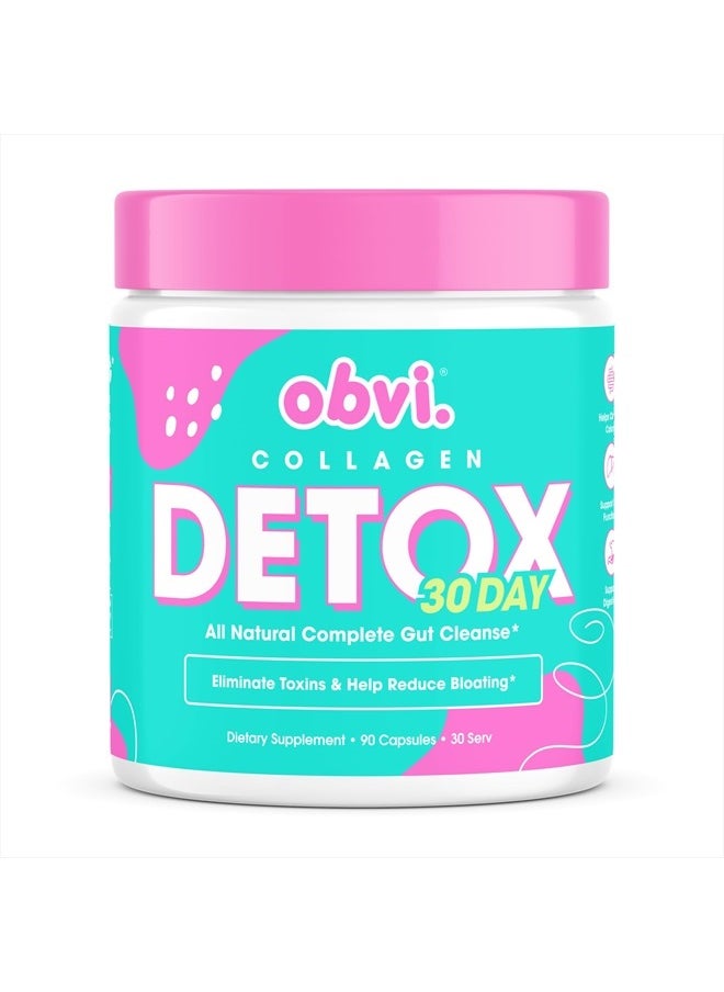 Detox Colon Cleanse Supplement | Promotes Digestive and Gut Health, Bloating Relief, Helps Remove Toxins | Immune Support with Milk Thistle, Psyllium Husk, Senna Leaf | 90 Capsules | 30 Servings