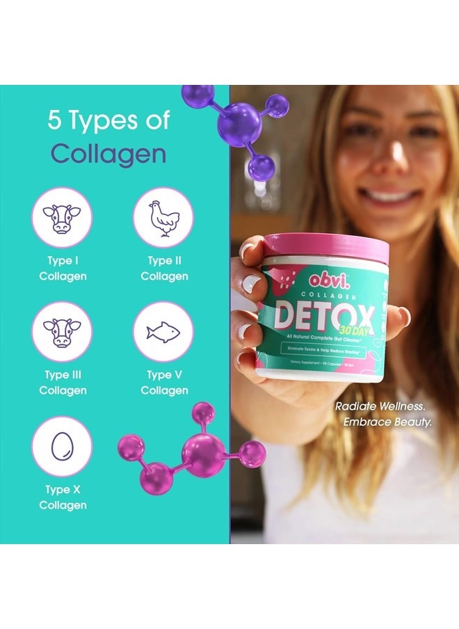 Detox Colon Cleanse Supplement | Promotes Digestive and Gut Health, Bloating Relief, Helps Remove Toxins | Immune Support with Milk Thistle, Psyllium Husk, Senna Leaf | 90 Capsules | 30 Servings