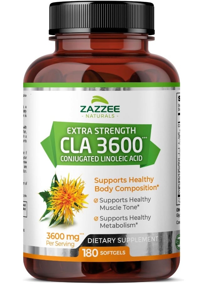 CLA, 2000 mg, 180 Softgels, High-Potency Conjugated Linoleic Acid, High Dosage for Weight Management