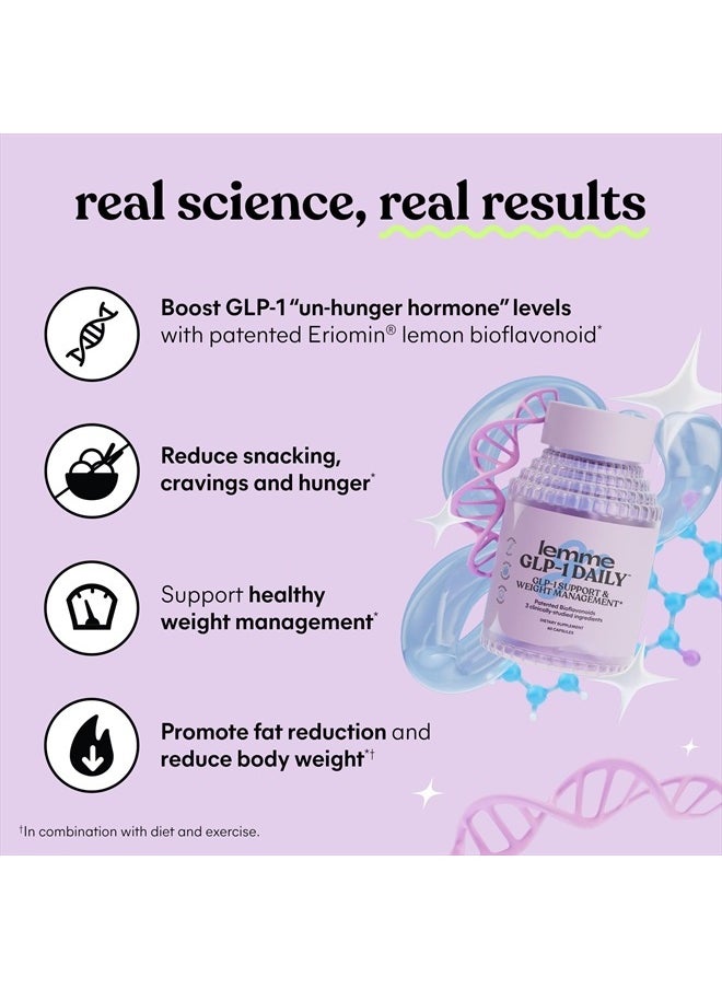 GLP-1 Daily, Reduce Hunger & Cravings, Boost GLP-1 Production, Support Fat Loss and Weight Management with Clinically Studied Ingredients, 1 Month Supply (60 Capsules)