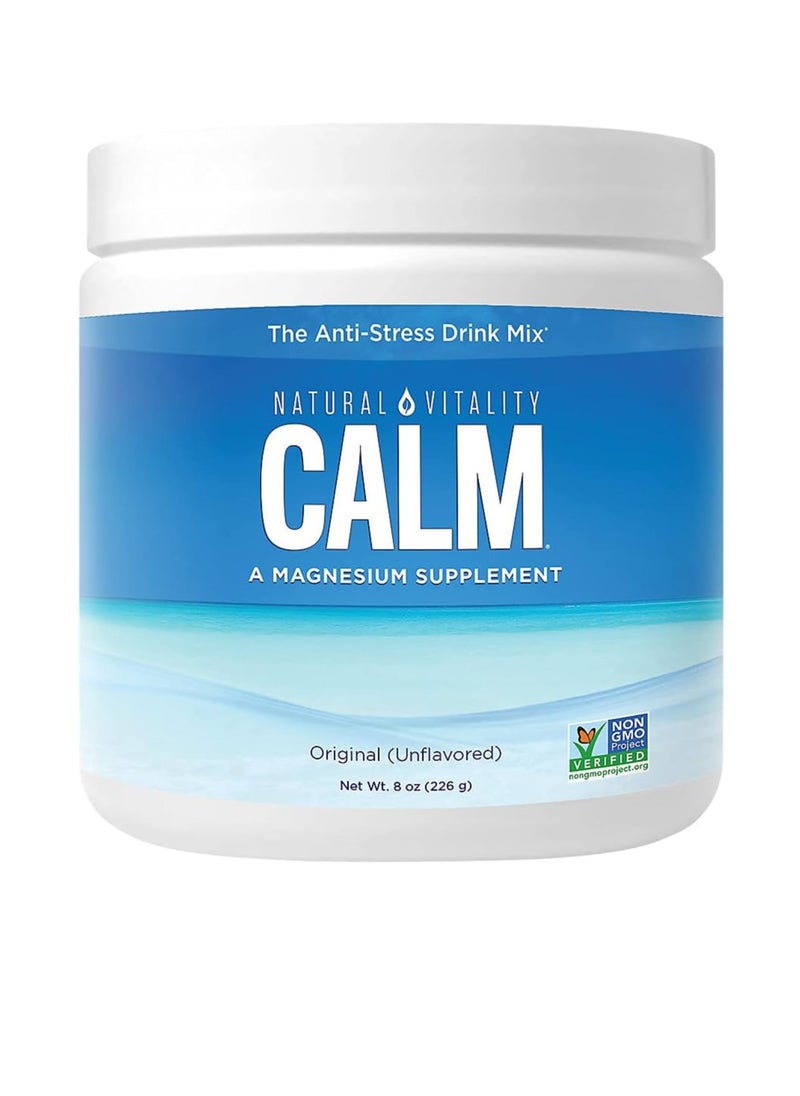 Natural Calm Drink - 8 Oz. Magnesium Supplement - Organic Calm Drink - Water Soluble Drink. Dietary Supplement