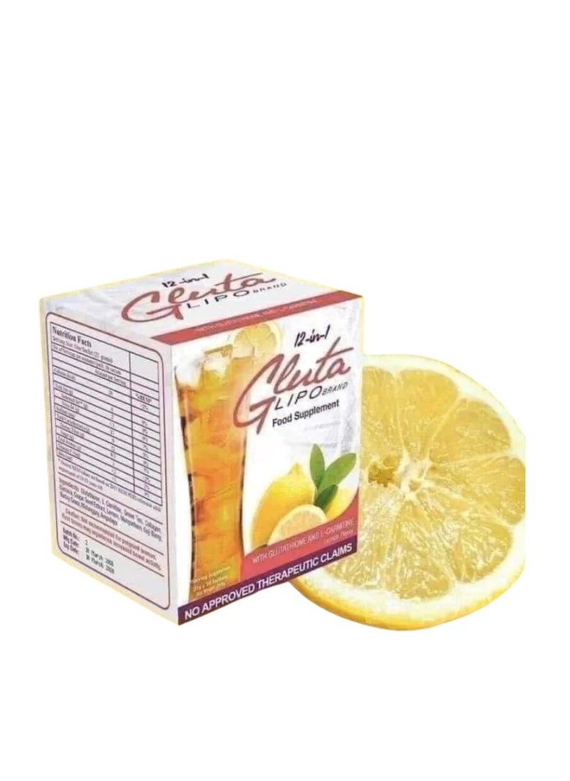 Gluta Lipo 12-in-1 Detox Drink – A Burst of Lemon Freshness for Total Wellness