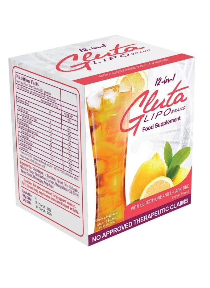 Gluta Lipo 12-in-1 Detox Drink – A Burst of Lemon Freshness for Total Wellness