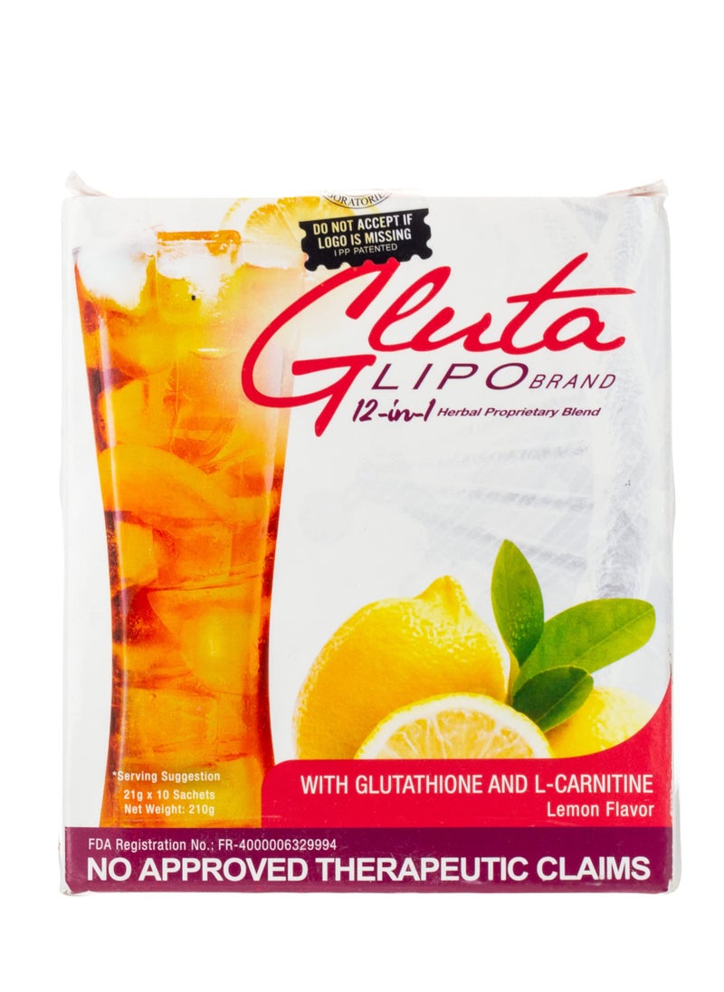 Gluta Lipo 12-in-1 Detox Drink – A Burst of Lemon Freshness for Total Wellness