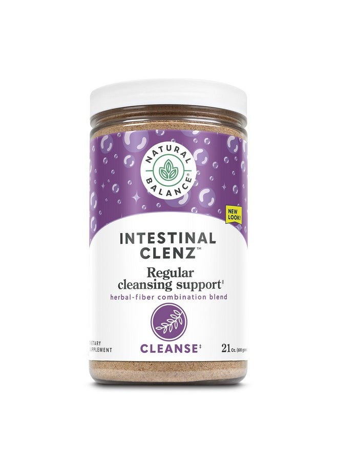 Natural Balance Intestinal Clenz Psyllium Herbal Cleansing Powder Healthy Digestion, Detox & Regularity Supplement No Gluten 21oz, 120 Serv.