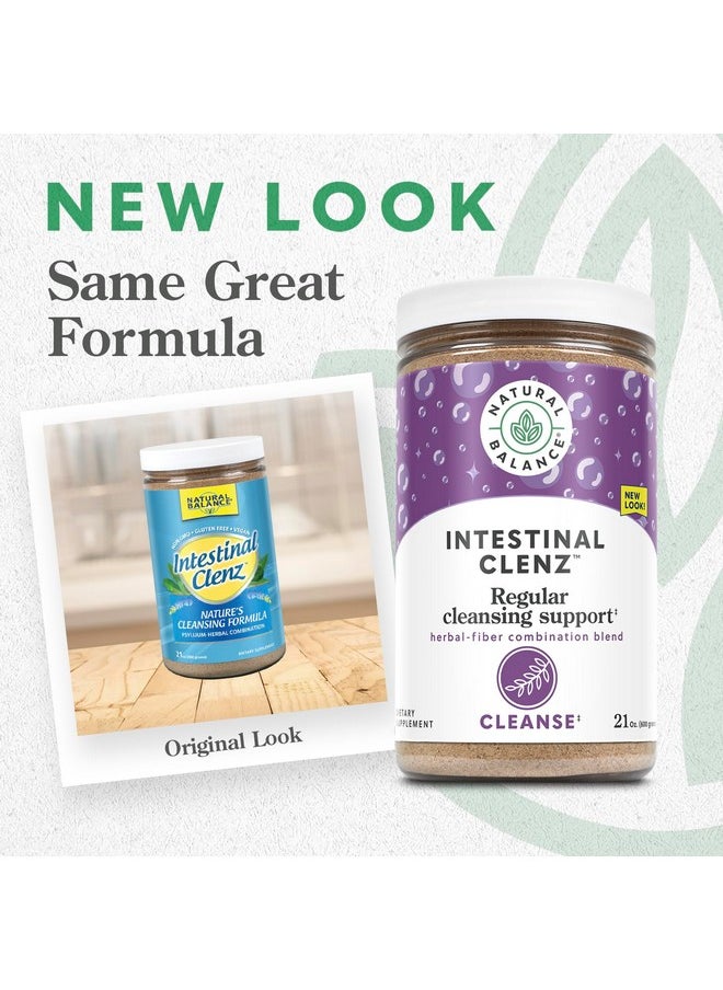 Natural Balance Intestinal Clenz Psyllium Herbal Cleansing Powder Healthy Digestion, Detox & Regularity Supplement No Gluten 21oz, 120 Serv.