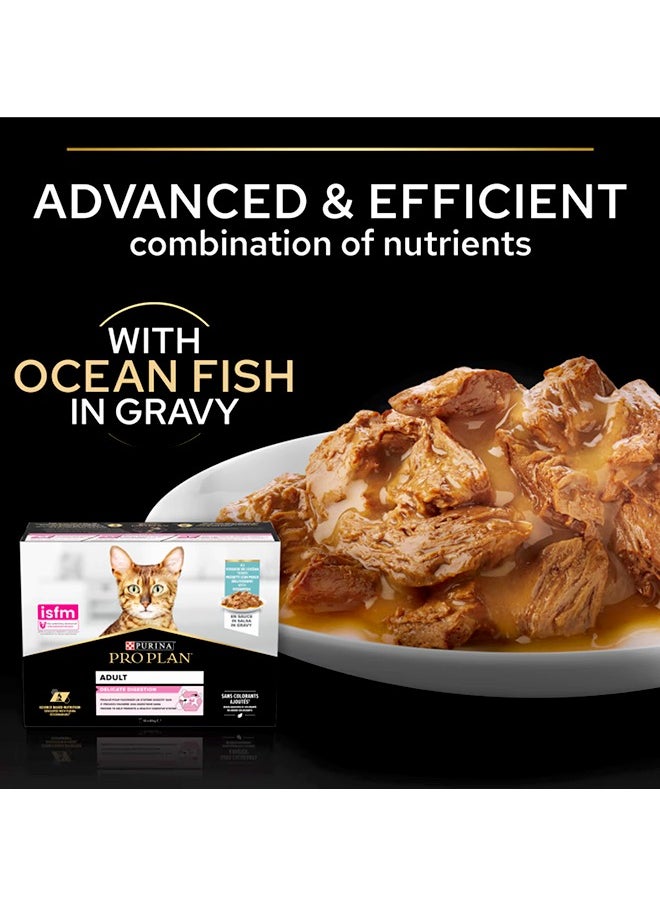 Pro Plan Delicate Cat Food Ocean fish In Gravy - 85G (Pack Of 10)
