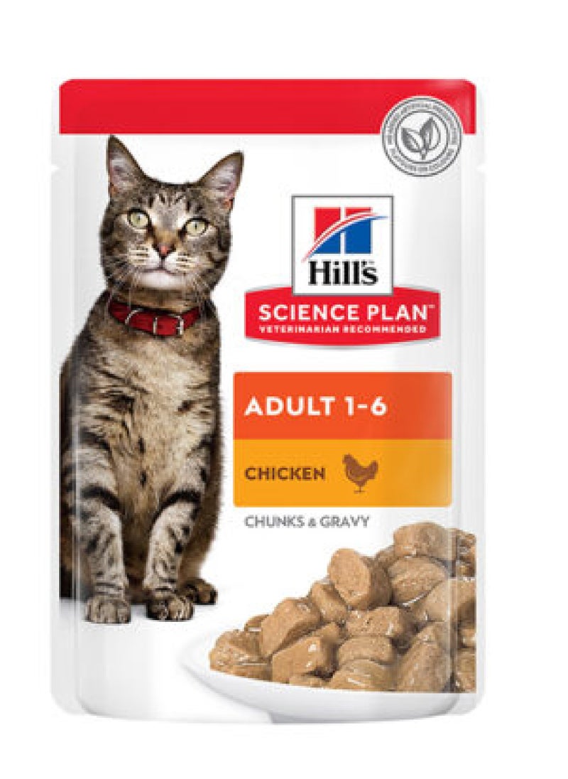 Hill’s Science Plan Adult Wet Cat Food Chicken Pouches (12x85g)