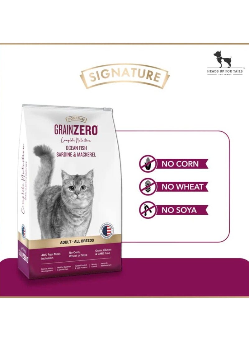 GRAINZERO SIGNATURE OCEAN FISH,SARDINE & MACKEREL ADULT-ALL BREEDS DRY CAT FOOD