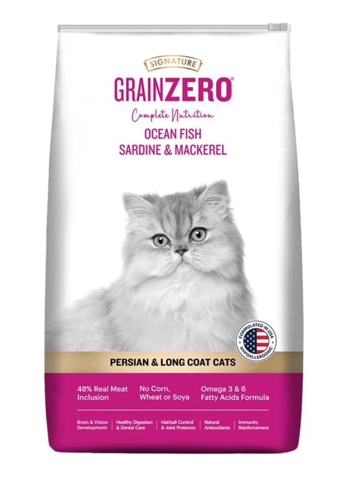 GRAINZERO PARSIAN & LONG COAT CATS  OCEAN FISH SARDINE&MACKEREL FOOD
