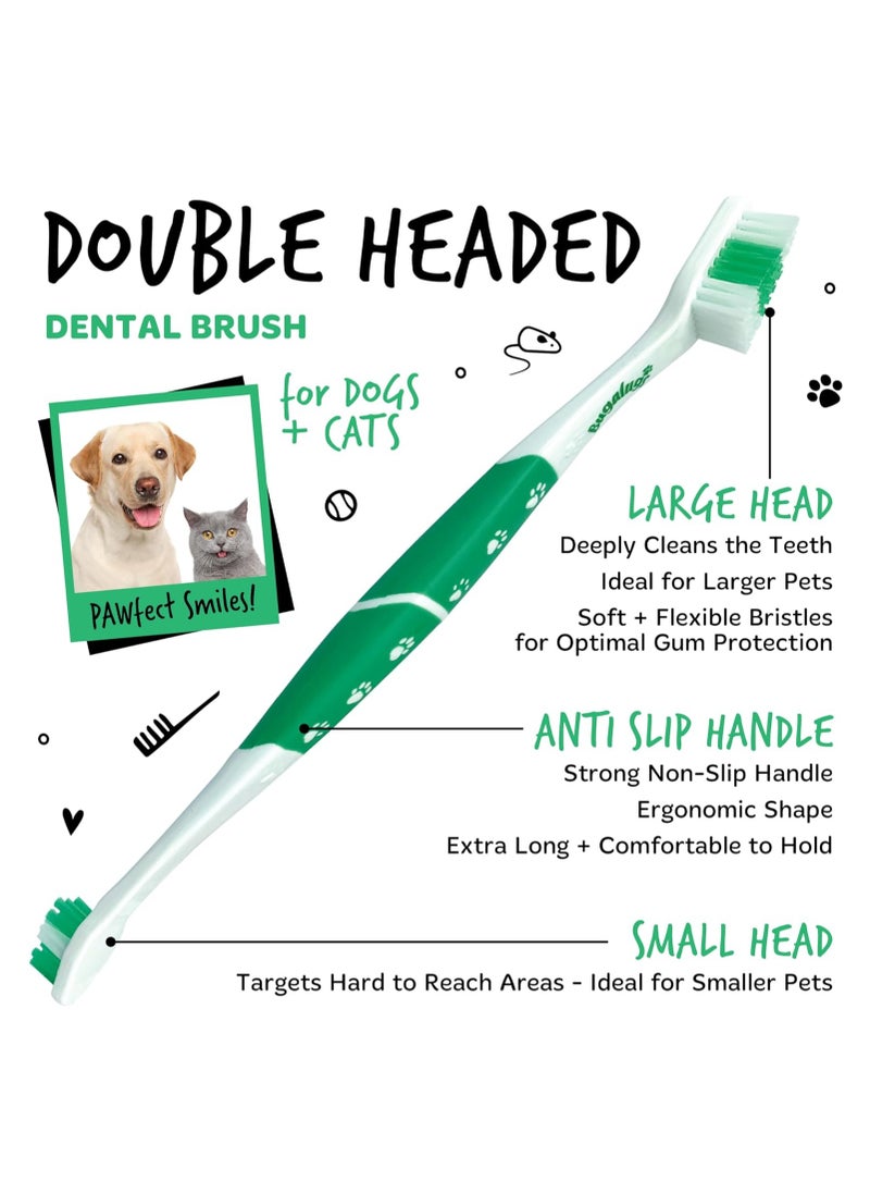 Dog Toothbrush and Cat Toothbrush Dual Ended Dog Plaque Remover Our Dental Dog Teeth Cleaning Products Makes Dog Teeth Cleaning Easier use with Dog Toothpaste and Cat Toothpaste