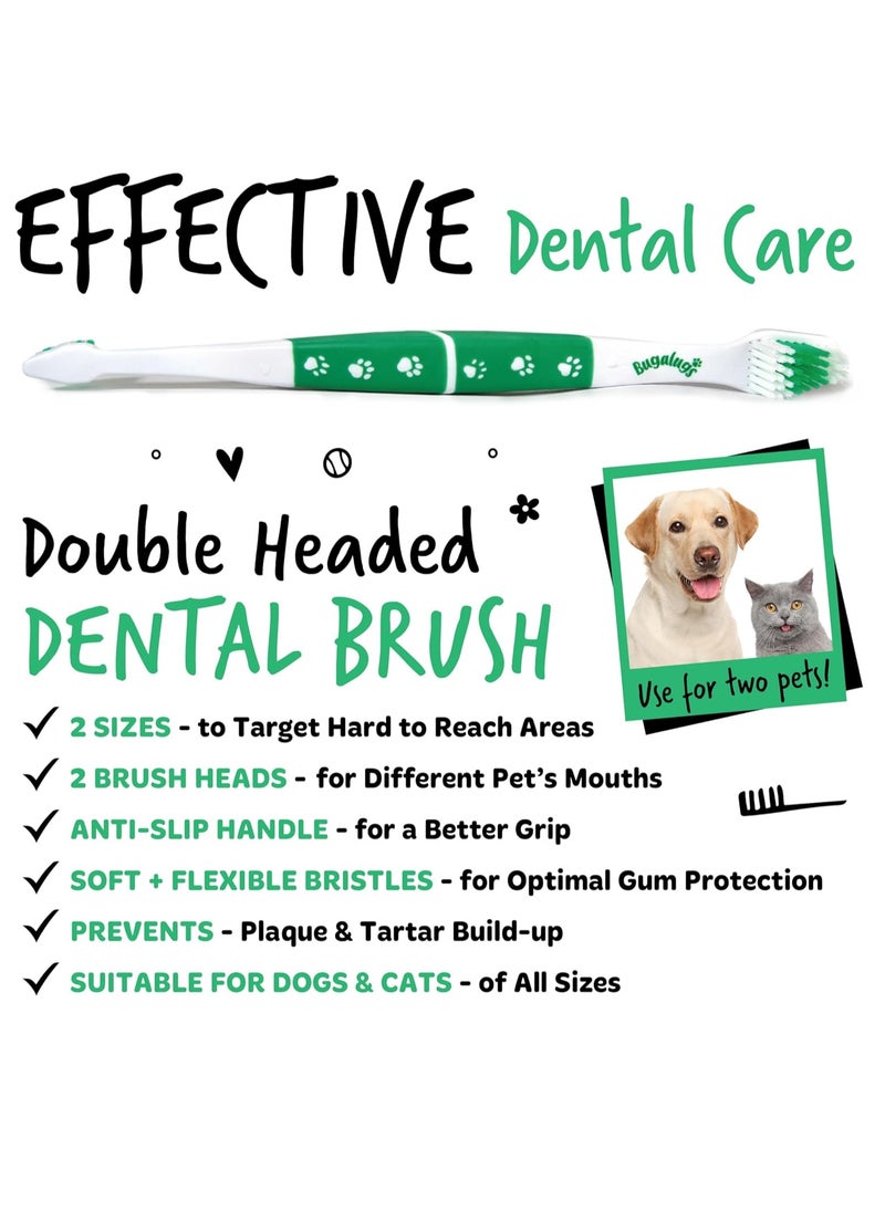 Dog Toothbrush and Cat Toothbrush Dual Ended Dog Plaque Remover Our Dental Dog Teeth Cleaning Products Makes Dog Teeth Cleaning Easier use with Dog Toothpaste and Cat Toothpaste