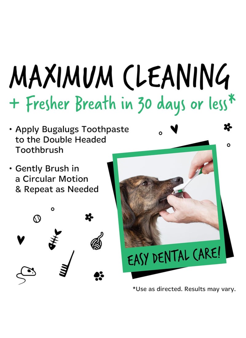 Dog Toothbrush and Cat Toothbrush Dual Ended Dog Plaque Remover Our Dental Dog Teeth Cleaning Products Makes Dog Teeth Cleaning Easier use with Dog Toothpaste and Cat Toothpaste