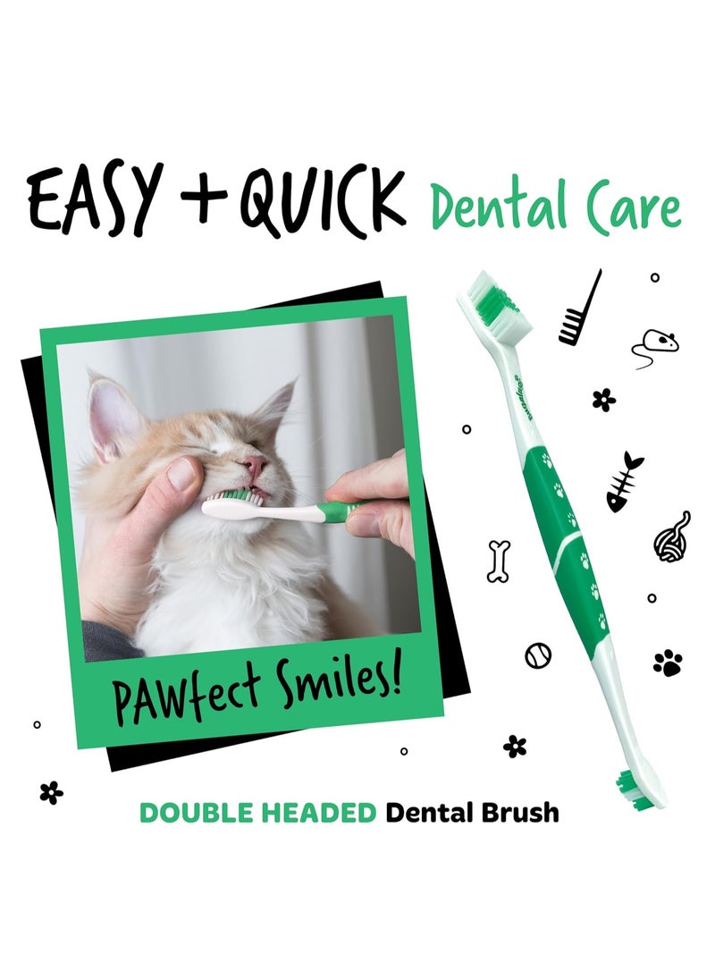 Dog Toothbrush and Cat Toothbrush Dual Ended Dog Plaque Remover Our Dental Dog Teeth Cleaning Products Makes Dog Teeth Cleaning Easier use with Dog Toothpaste and Cat Toothpaste