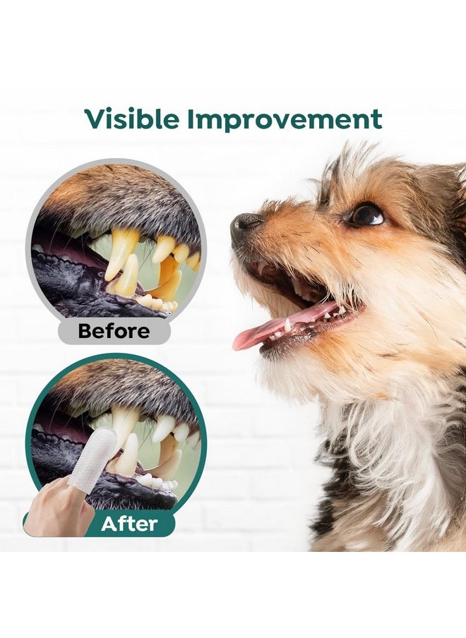 55Pcs Dog Teeth Cleaning Wipes, Dog Dental Wipes Pet Dental Finger Wipes for Dogs & Cats, Dog Teeth Cleaner Cat Dental Wipes Reduces Plaque & Freshens Breath