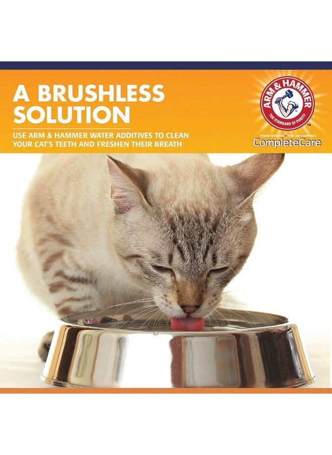 Arm & Hammer Complete Care Fresh Dental Water Additive for Cats - Cat Dental Care Solution for Bad Breath, Includes Cat Toothpaste Enzymatic Action, Ideal for Cat Grooming Supplies, 8 Fl Oz - 6 Pack