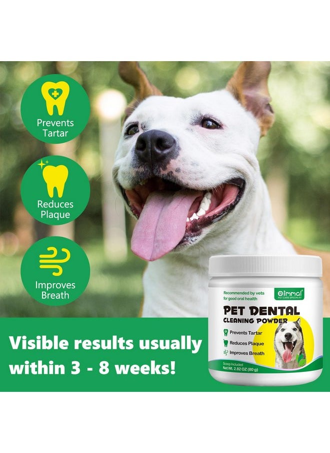 Teeth Cleaning Powder for Dog, 120G Dog Dental Powder, Support Teeth Cleaning Dental Powder for Dogs and Cats, Breath Freshener & Teeth Stain Remover, Plaque, Tartar Remover for All Size Dogs Cats