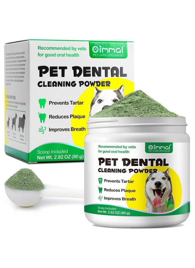 Teeth Cleaning Powder for Dog, 120G Dog Dental Powder, Support Teeth Cleaning Dental Powder for Dogs and Cats, Breath Freshener & Teeth Stain Remover, Plaque, Tartar Remover for All Size Dogs Cats