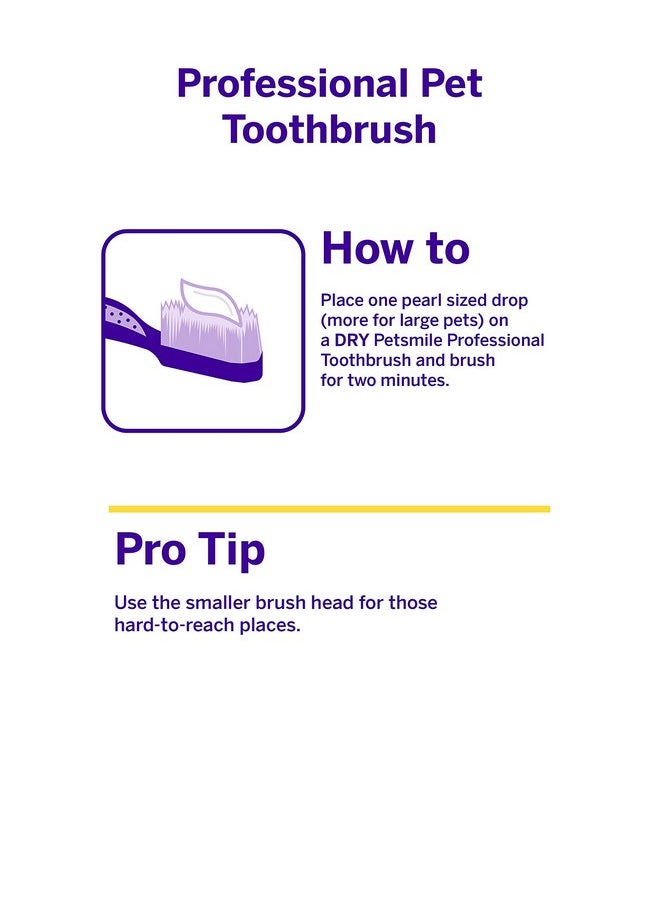 petsmile Professional Pet Toothbrush - Patented 45° Cat & Dog Toothbrush for Small & Large Animals - Pet Accessories for Dental Care - VOHC Approved Dog Teeth Cleaning - Dog Toothpaste Not Included
