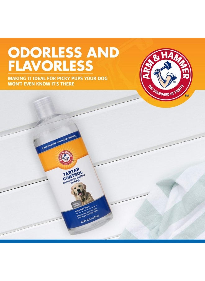 Arm & Hammer Dog Water Additive for Dental Care - Bad Breath Eliminator for Dogs & Dog Breath Freshener - Dog Tooth Plaque Cleaner & Dog Tartar Remover - 16 Fl Oz Dental Rinse for Dogs - Pack of 1