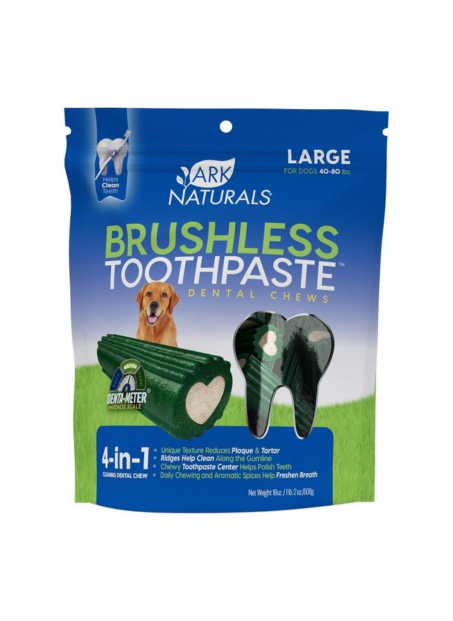 ARK NATURALS Brushless Toothpaste, Dog Dental Chews for Large Breeds, Freshens Breath, Helps Reduce Plaque & Tartar, 18oz, 1 Pack