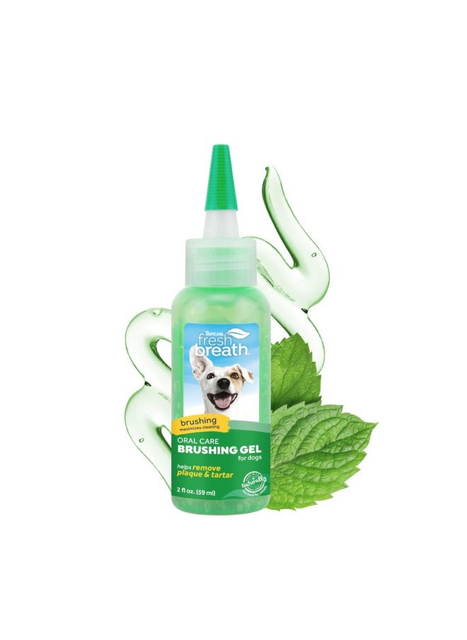 TropiClean Oral Care Brushing Gel for Dogs & Cats| Dog Toothpaste | Pet Dental Gel | Dog Teeth Cleaning Use with Pet Toothbrush | 2 oz