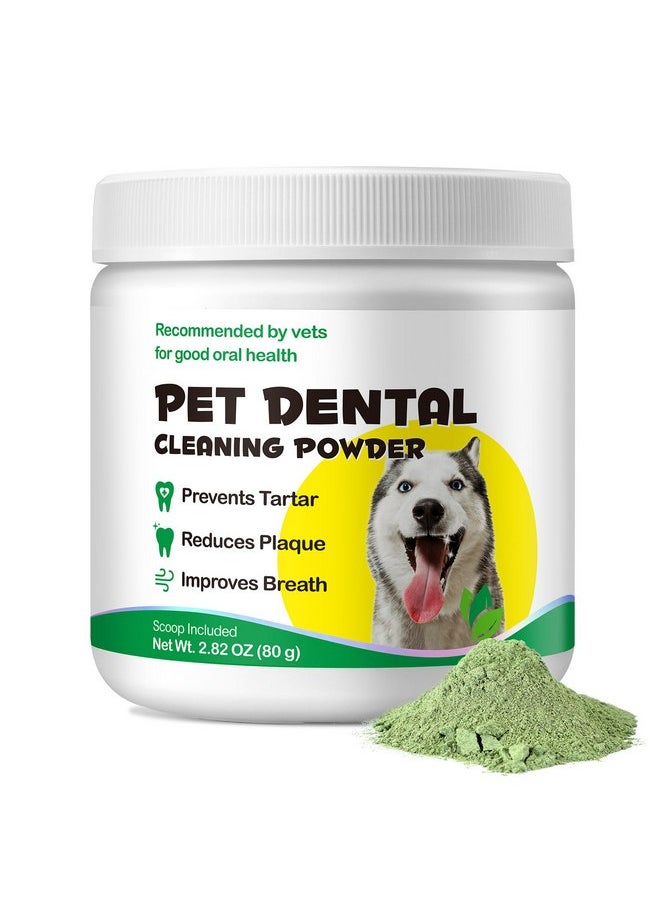 Dog Teeth Cleaning Powder，Dog Dental Powder，Dog Breath Freshener Powder with Probiotics for Bad Breath, Plaque, Tartar Remover - Dental Supplies - 80g