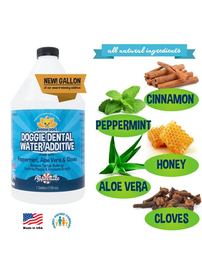 New Peppermint Fresh Breath Dental Water Additive for Dogs and Pets | Teeth, Breath, and Healthy Gums | Tartar Cleaning, Plaque Remover & Fresh Drinking Oral Care Cleaner No Brush Required (128oz)