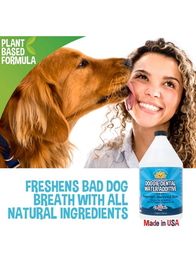 New Peppermint Fresh Breath Dental Water Additive for Dogs and Pets | Teeth, Breath, and Healthy Gums | Tartar Cleaning, Plaque Remover & Fresh Drinking Oral Care Cleaner No Brush Required (128oz)