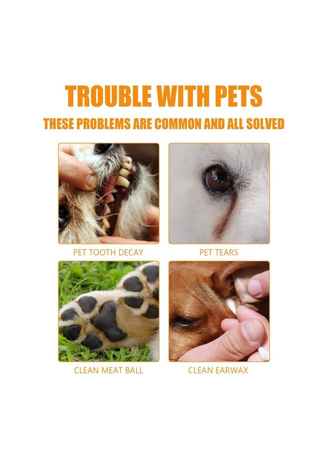 Pet Dental Fingers Wipes, Dog Teeth Cleaning Finger Cots,50 Wipes Oral Wipes Pads for Dogs and Cats - Optimize Oral Health Reduces Plaque, Freshens Breath