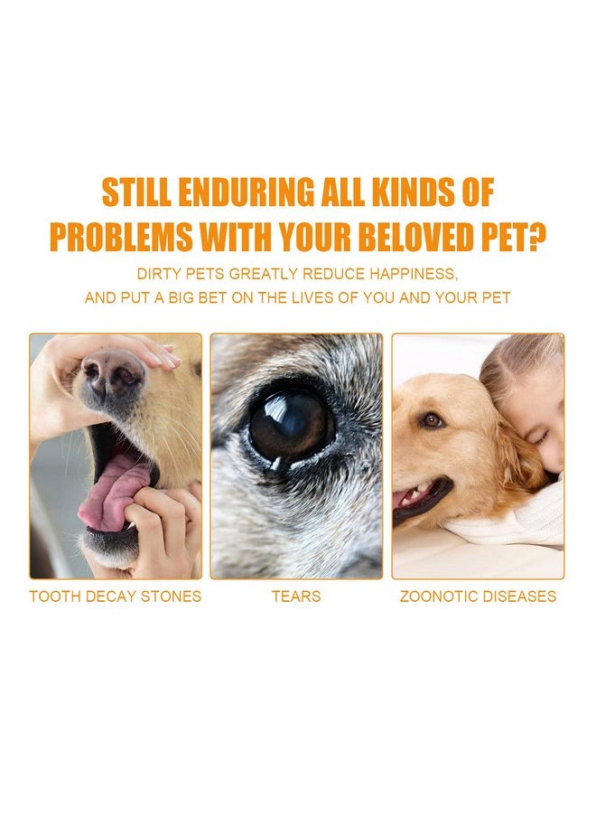 Pet Dental Fingers Wipes, Dog Teeth Cleaning Finger Cots,50 Wipes Oral Wipes Pads for Dogs and Cats - Optimize Oral Health Reduces Plaque, Freshens Breath