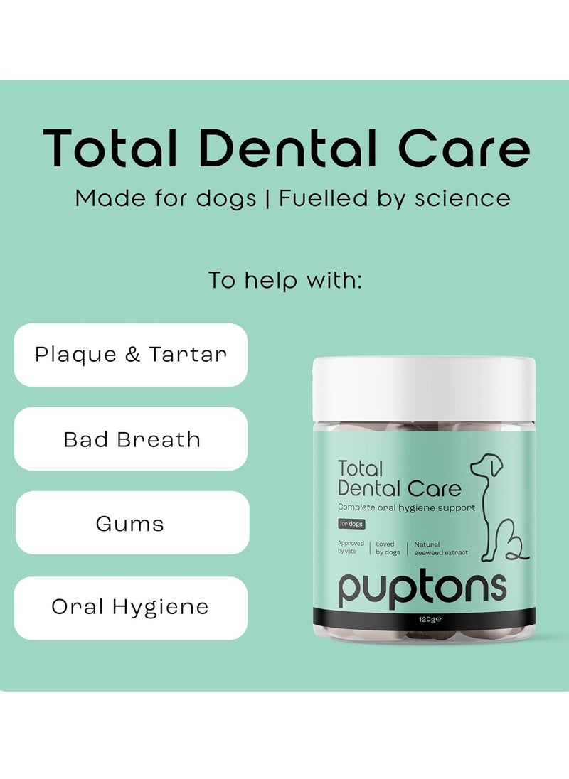 Puptons Total Dental Care Plaque and Tartar Remover Powder for Dogs  Bad Breath Treatment Helps Remove Plaque Off Teeth 60 Grams