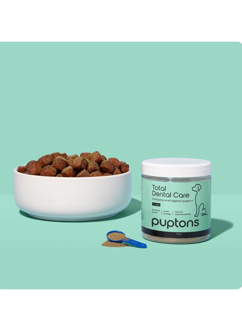 Puptons Total Dental Care Plaque and Tartar Remover Powder for Dogs  Bad Breath Treatment Helps Remove Plaque Off Teeth 60 Grams