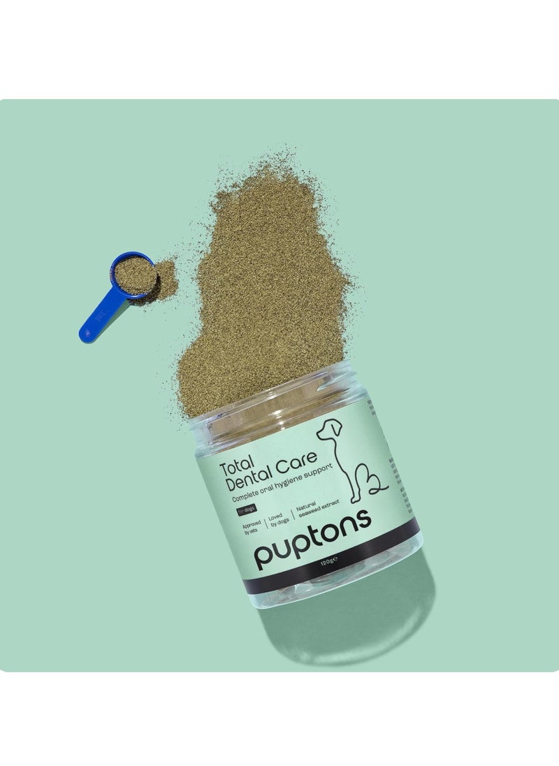 Puptons Total Dental Care Plaque and Tartar Remover Powder for Dogs  Bad Breath Treatment Helps Remove Plaque Off Teeth 60 Grams