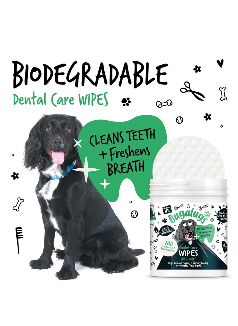 Dog Breath Freshener Dog Teeth Wipes Dog Plaque Remover Dog Wipes and tartar remover for teeth Dog Teeth Cleaning Product No Dog Toothbrush And Toothpaste Brushing Needed Dog 100 Wipes