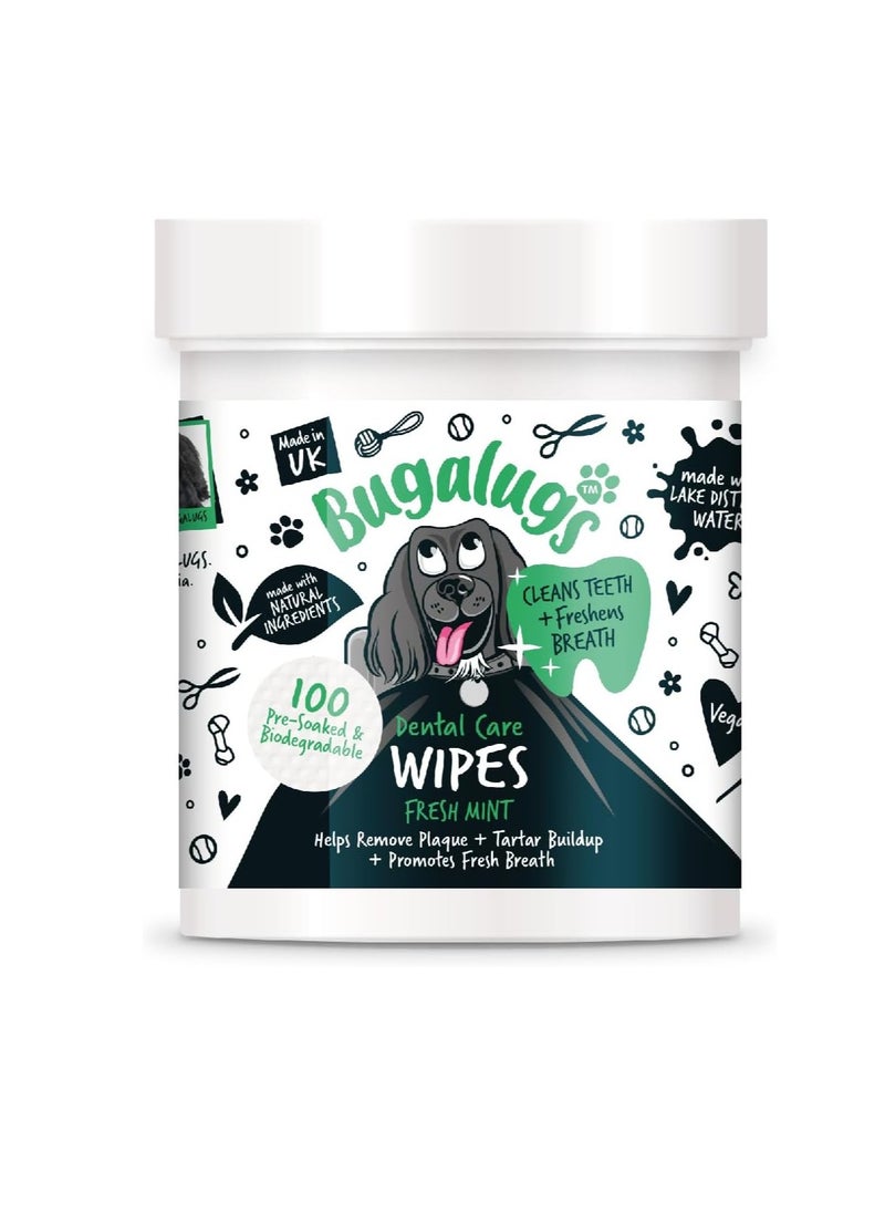 Dog Breath Freshener Dog Teeth Wipes Dog Plaque Remover Dog Wipes and tartar remover for teeth Dog Teeth Cleaning Product No Dog Toothbrush And Toothpaste Brushing Needed Dog 100 Wipes