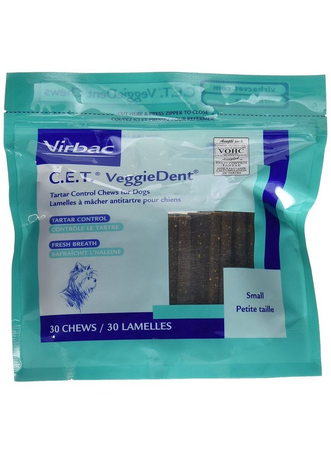 Virbac C.E.T. Veggiedent Dental Chews, Small, 30Count