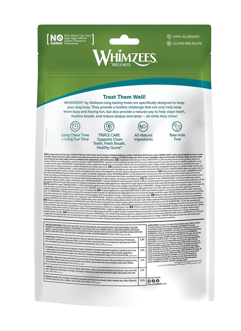 By Wellness Rice Bone Dog Dental Sticks 9 Pieces Size M L Dog Chews for Medium to Large Breeds Natural Gluten Free Rawhide Free Vegetarian