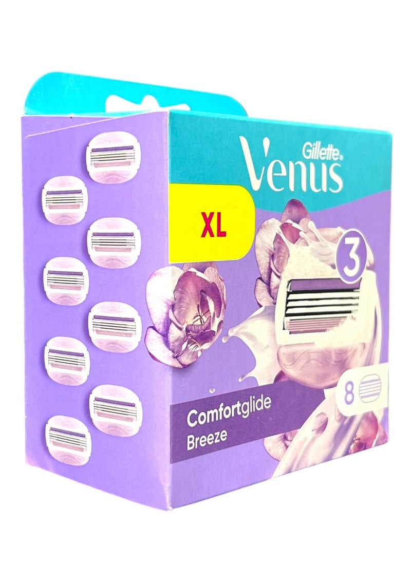 Gillette Venus Comfortglide Breeze Razor Blades 8 Pieces