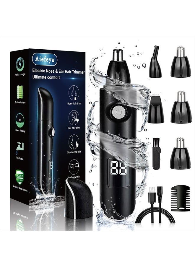 Nose Hair Trimmer for Men, 2024 Professional Painless Eyebrow&Facial&Nose Hair Trimmer for Men Women, IPX7 Waterproof, USB Rechargeable, Easy Cleaning, All-in-ONE Nose Hair Trimmer