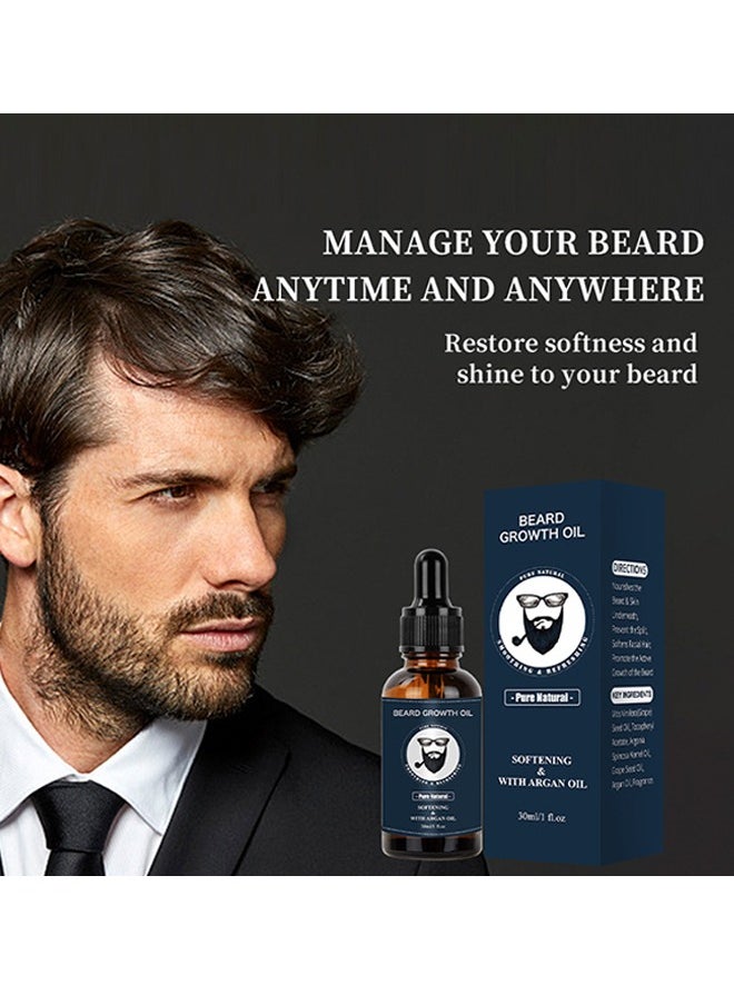 Beard Growth Oil - Softens Facial Hair And Promotes Beard Restoration Of Softness And Shine Beard Growth Oil 30ML