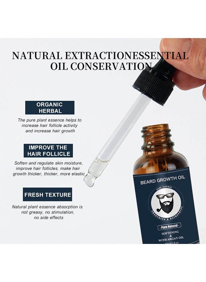 Beard Growth Oil - Softens Facial Hair And Promotes Beard Restoration Of Softness And Shine Beard Growth Oil 30ML