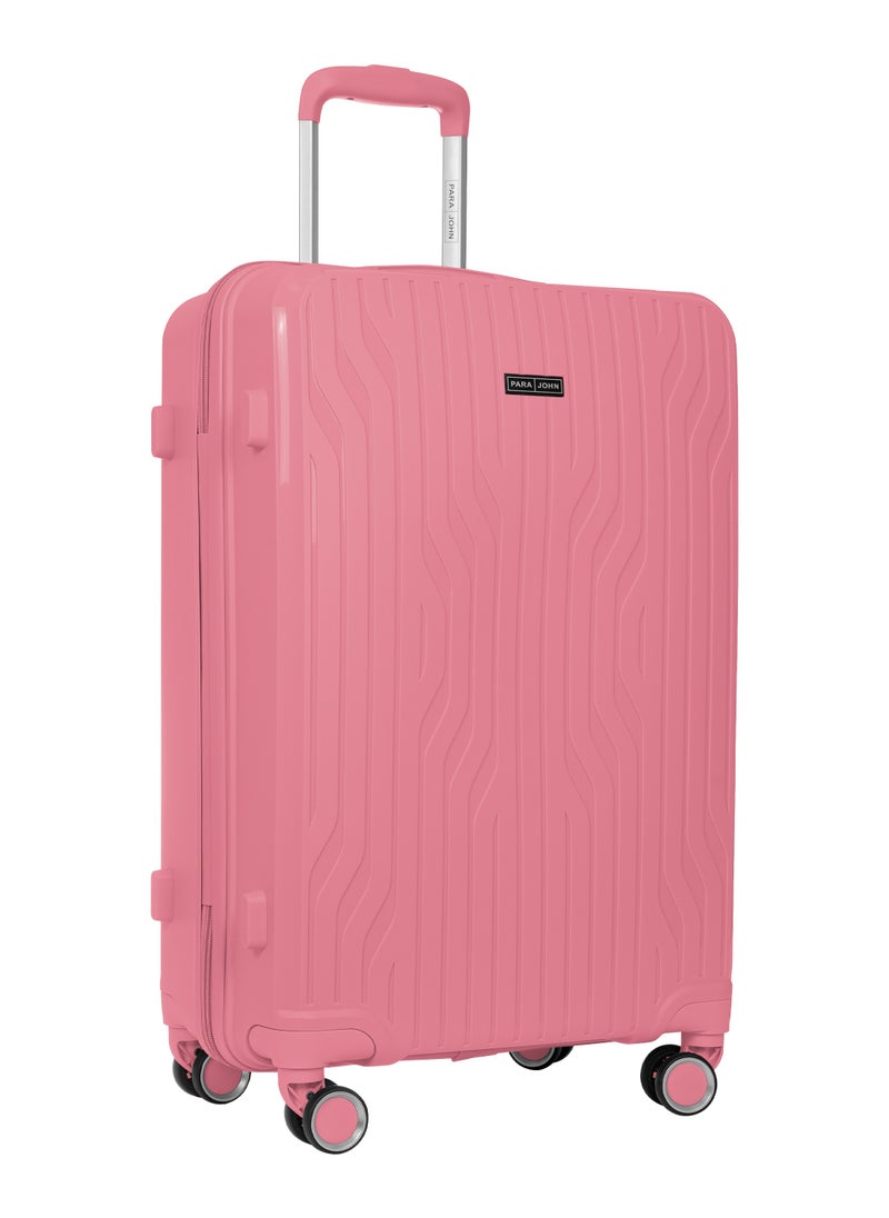 3-Piece Hard Side Poly Propylene Spinner Luggage Trolley Set 20/24/28 Inch Pink