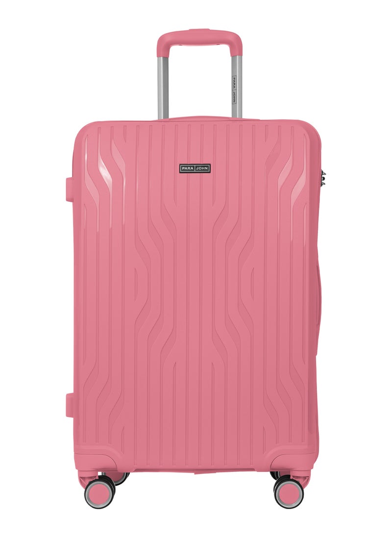 3-Piece Hard Side Poly Propylene Spinner Luggage Trolley Set 20/24/28 Inch Pink