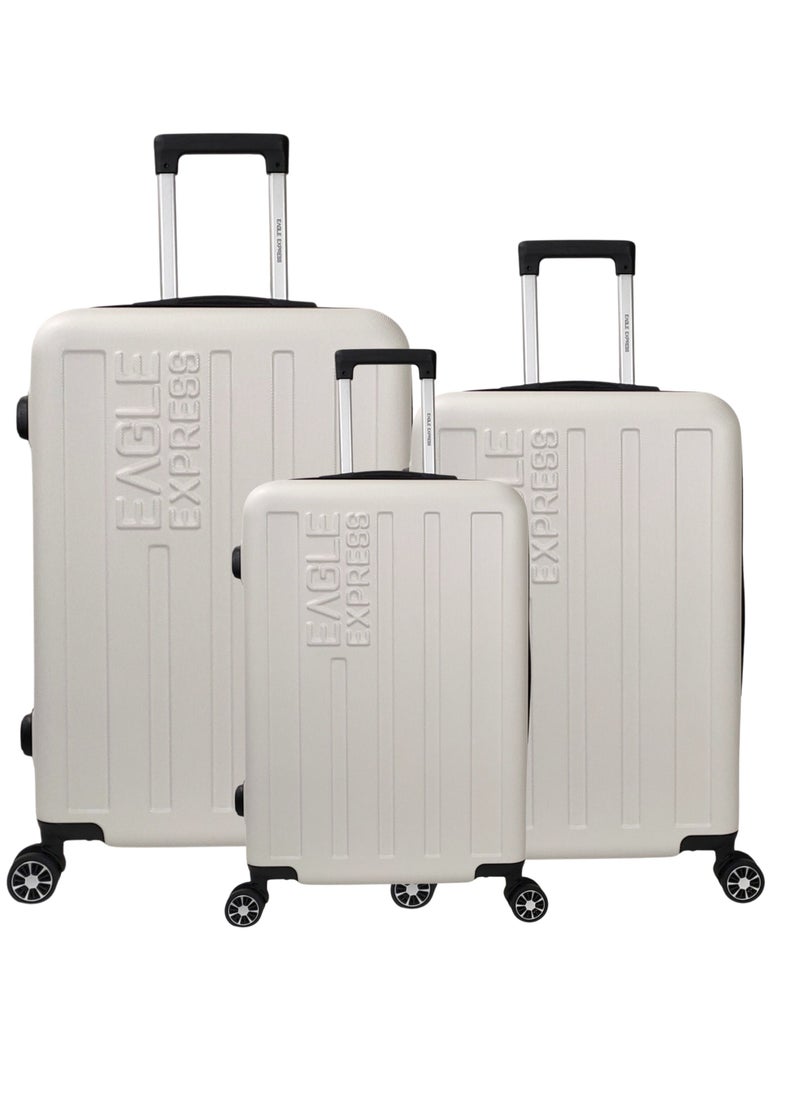 VENTURE ABS HARD TROLLEY 20,24,28 inch 3 Piece Set WHITE